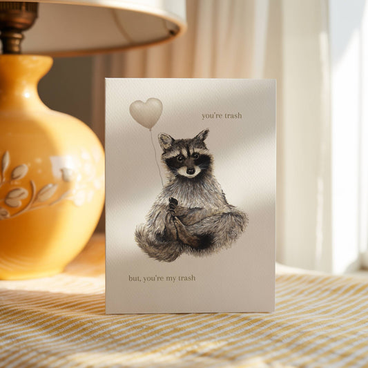Funny Raccoon Love Card