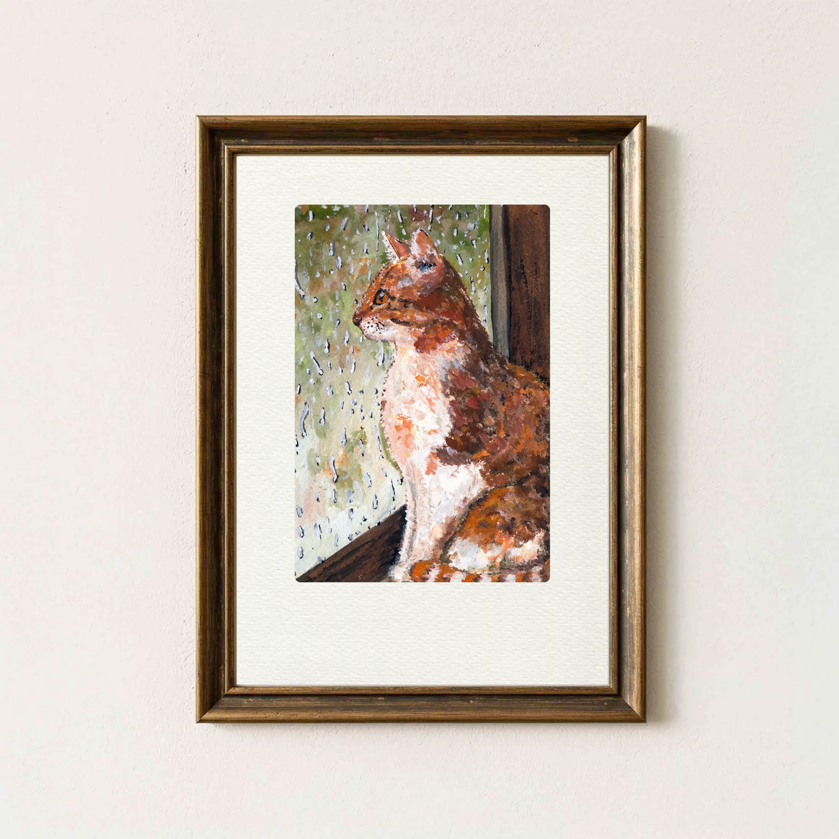 Rainy Day Cat Art Print