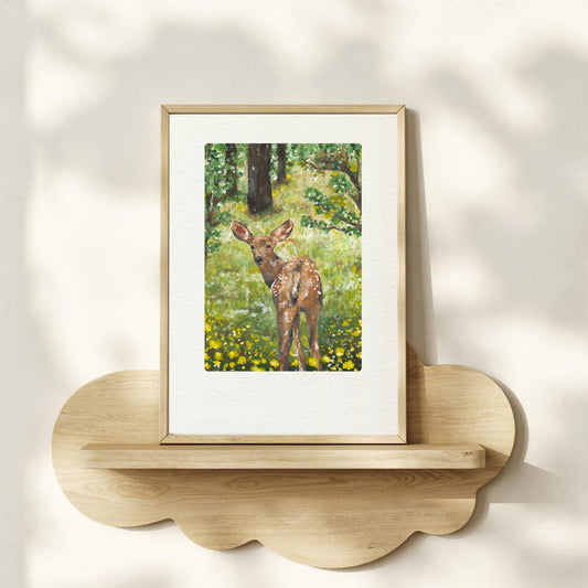 Deer in Forest Art Print