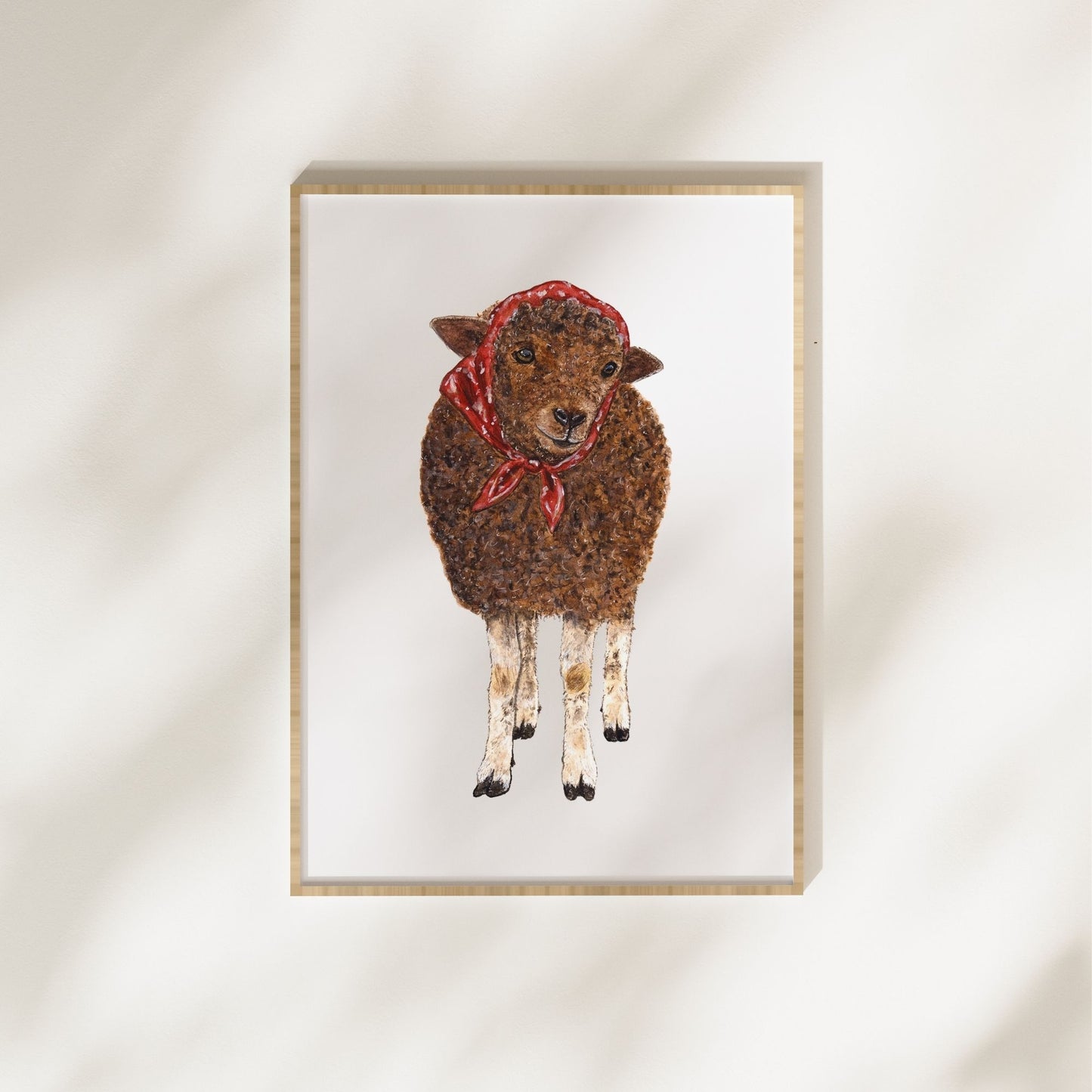 Sheep with Hairscarf Art Print