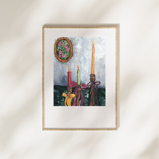 Whimsical Candles Art Print