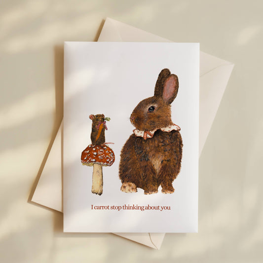 Bunny and Mouse Love Card