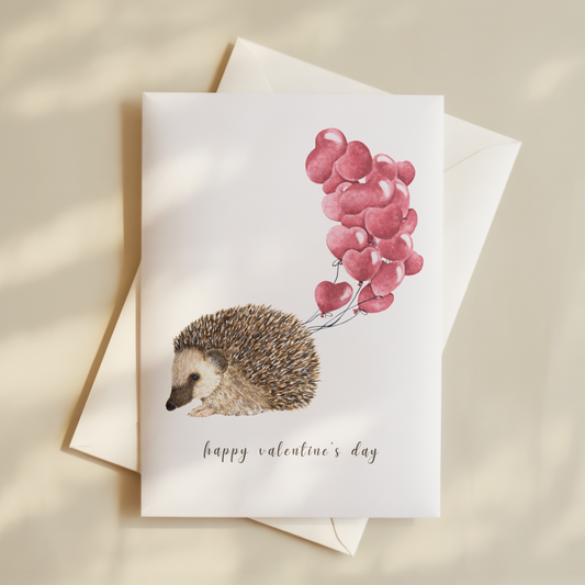 Hedgehog Valentine's Day Card