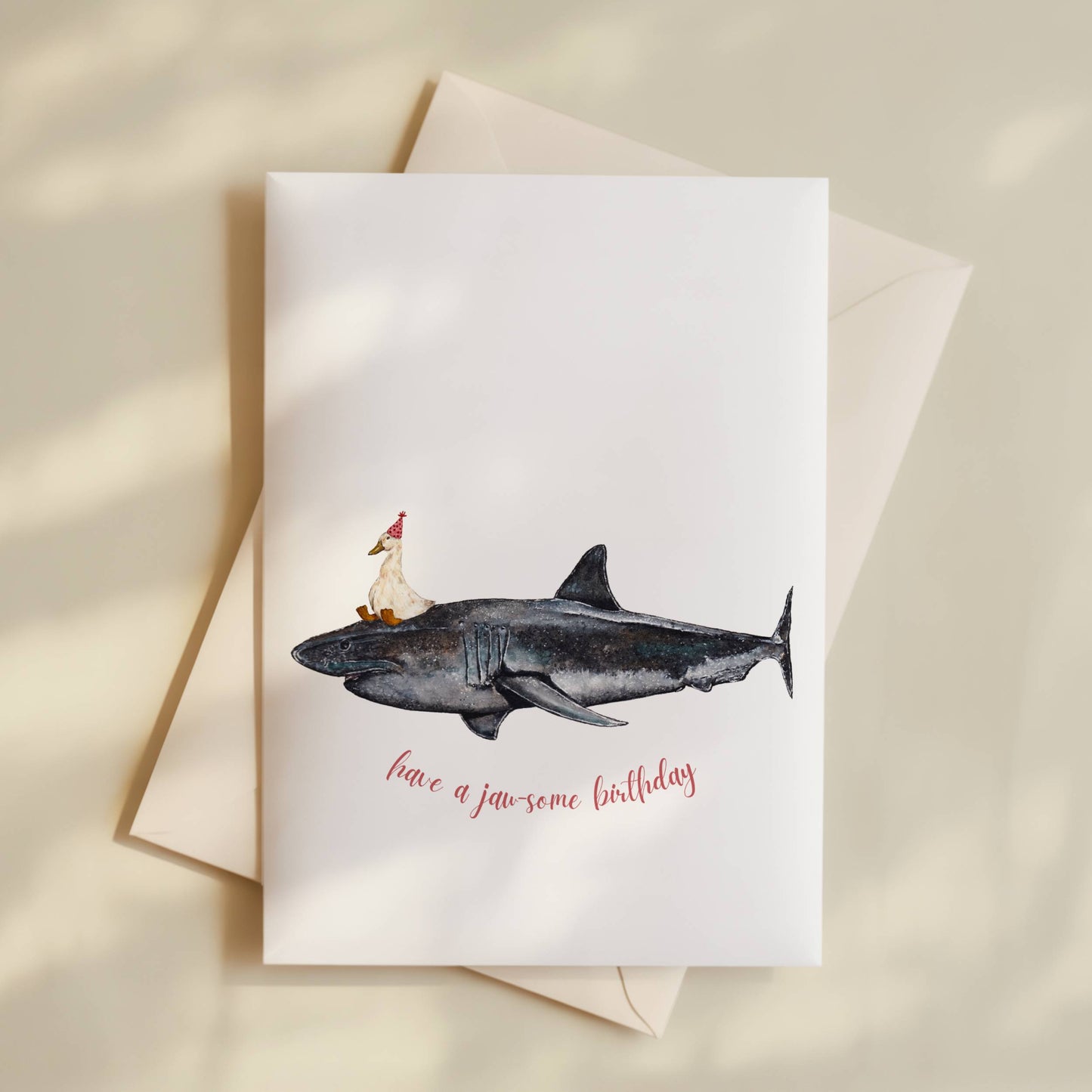 Shark and Goose Birthday Card