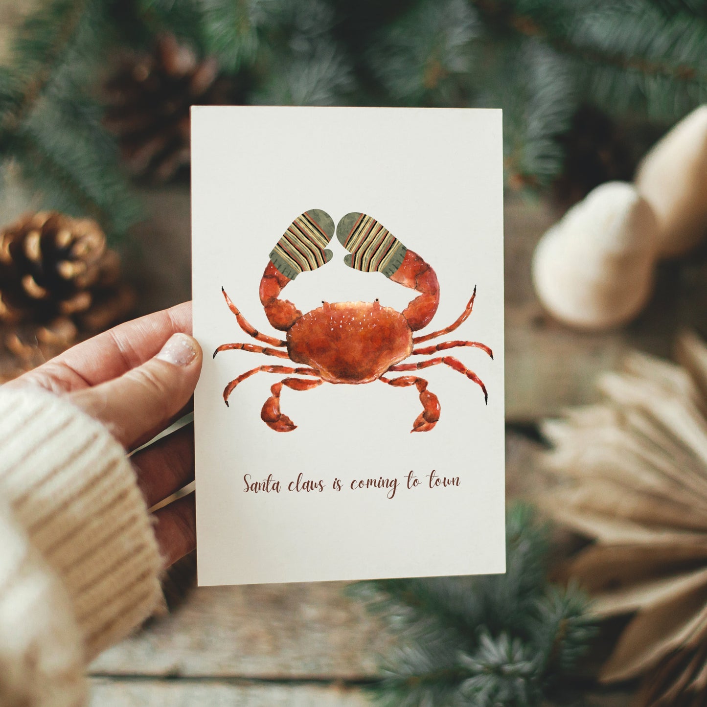 Crab Christmas Card