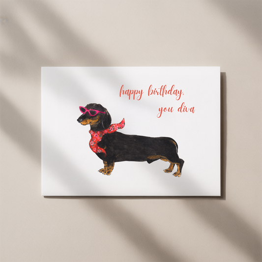 Funny Dachshund Birthday Card