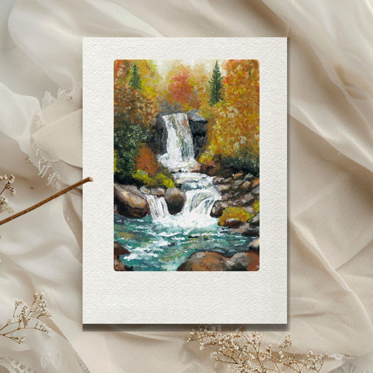 Autumn Waterfall Art Print