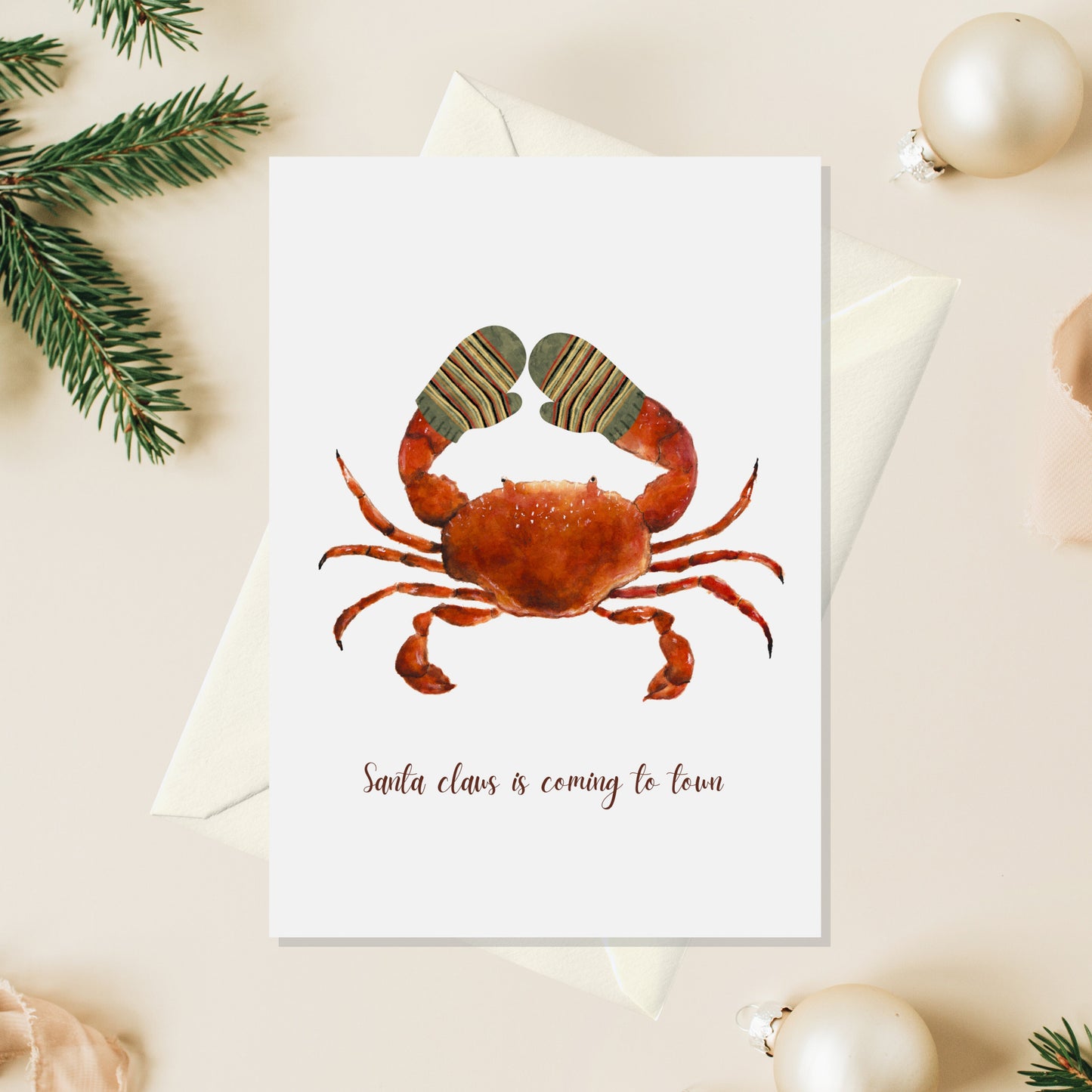 Crab Christmas Card
