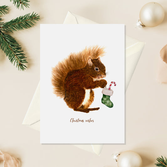 Squirrel Christmas Card