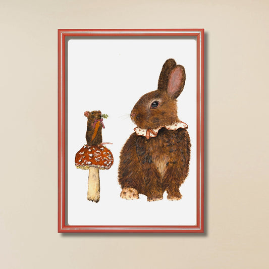 Bunny and Mouse Art Print