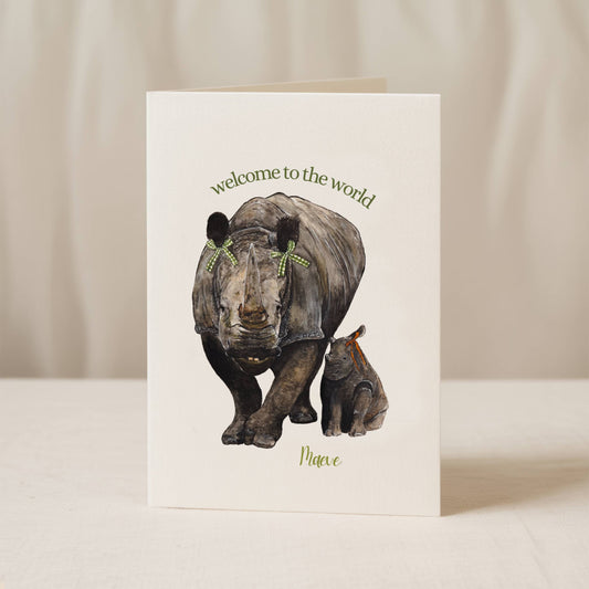 Custom New Baby Card Rhino