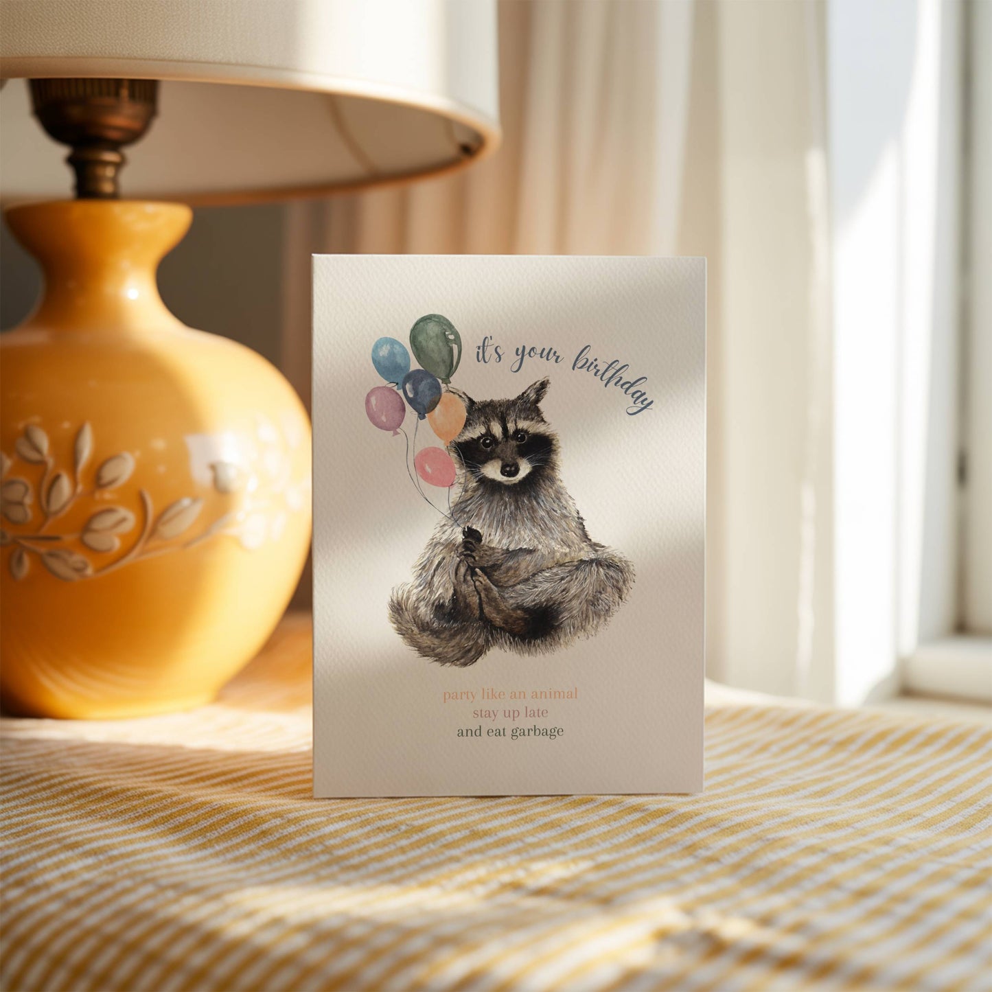 Funny Raccoon Birthday Card