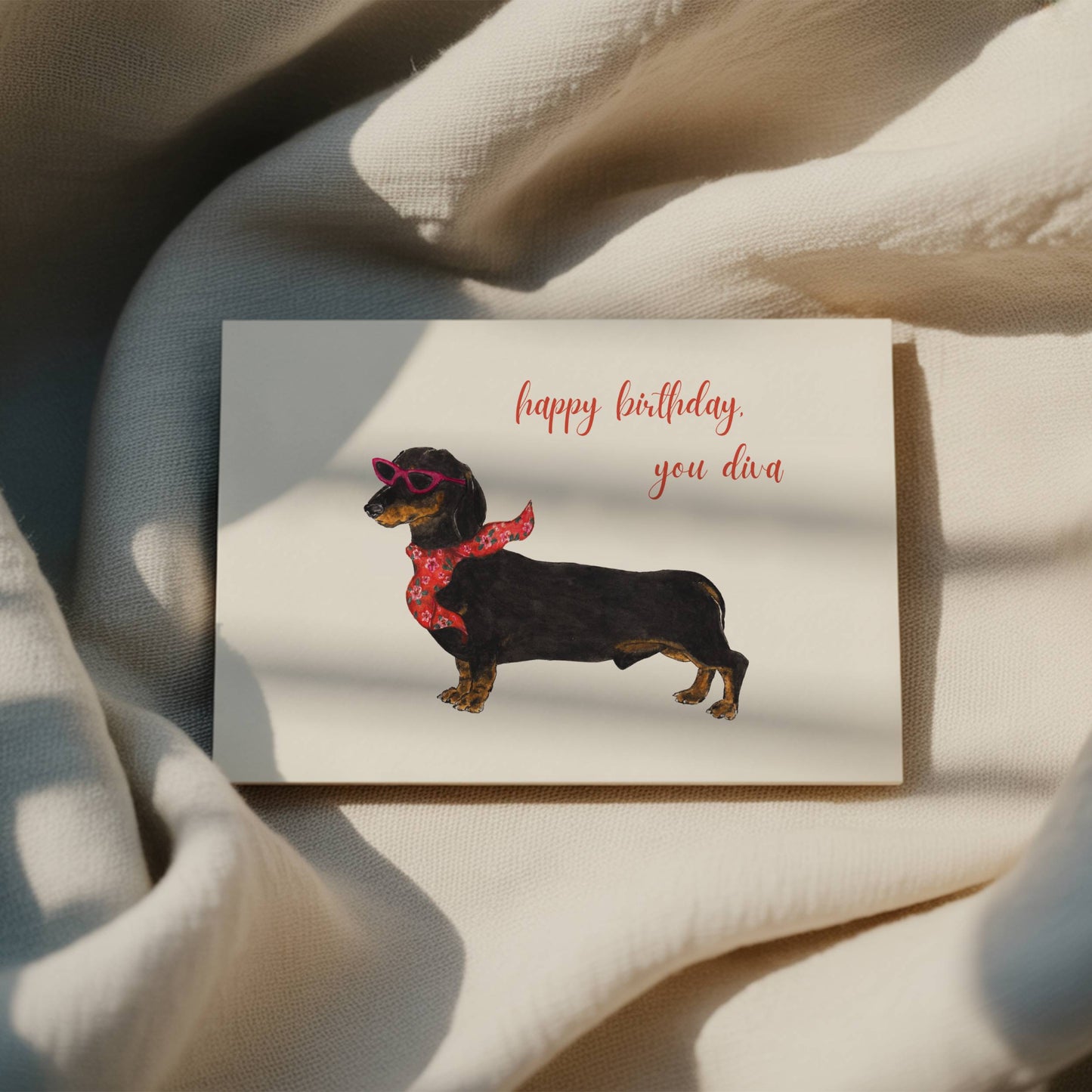 Funny Dachshund Birthday Card