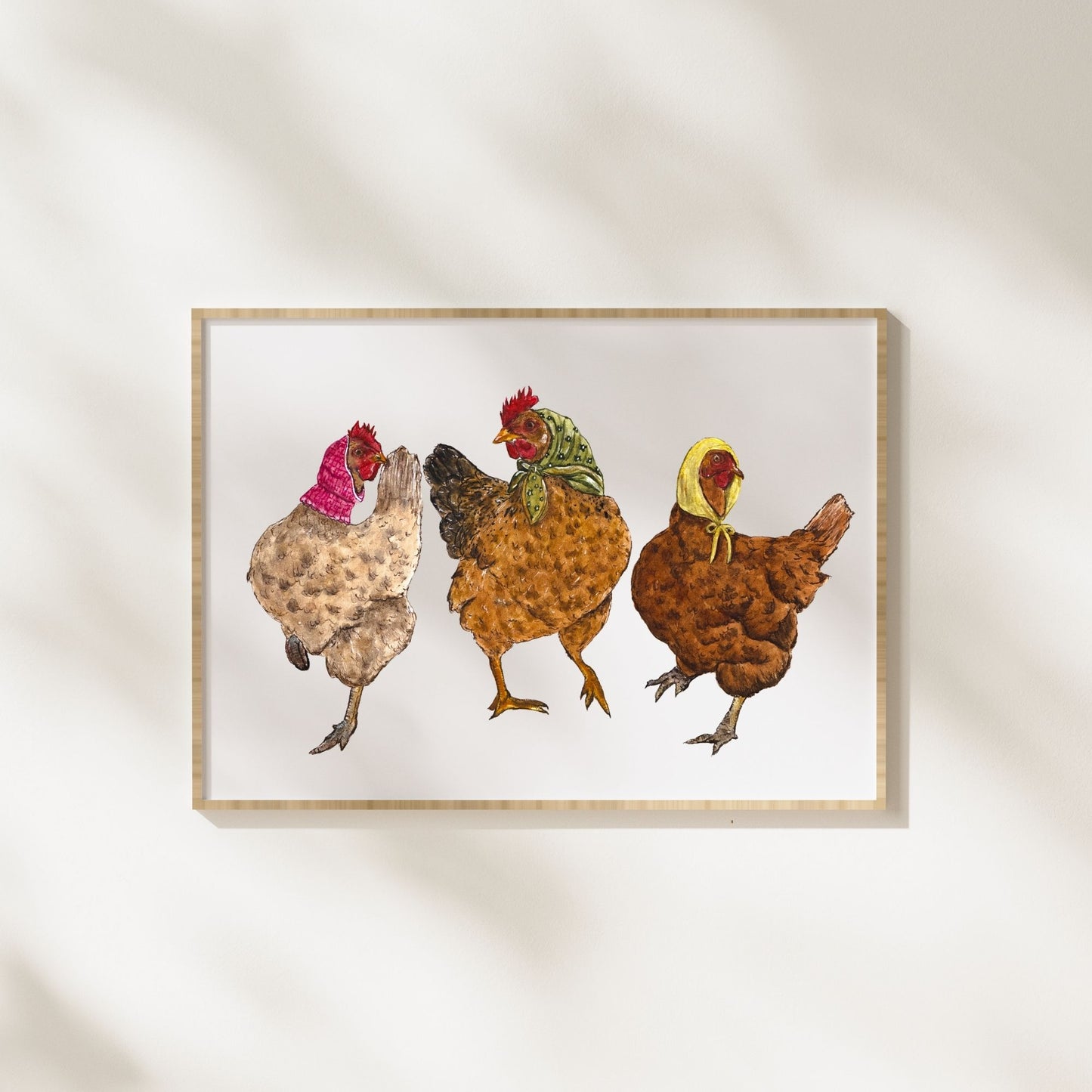 Dancing Chickens Art Print