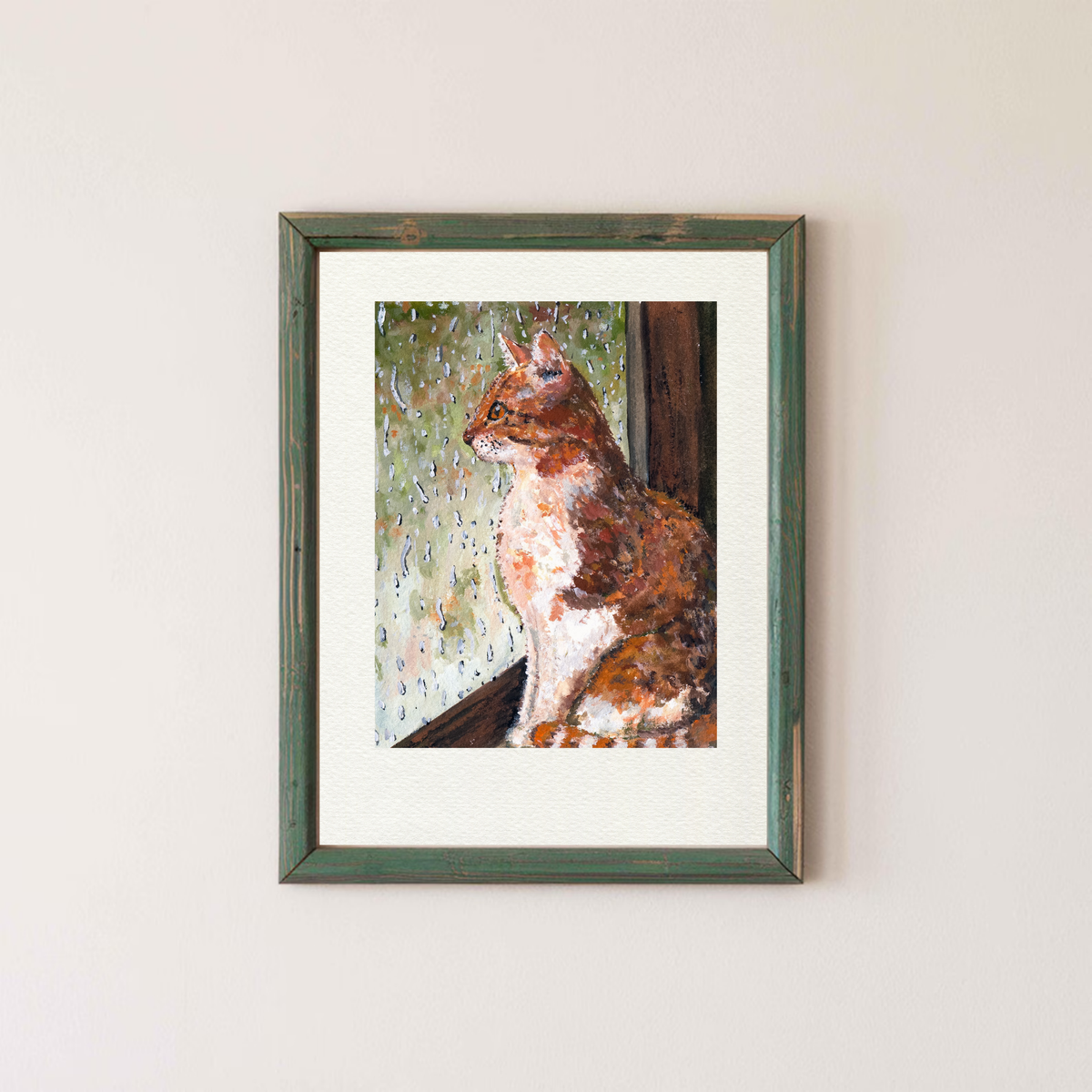 Rainy Day Cat Art Print