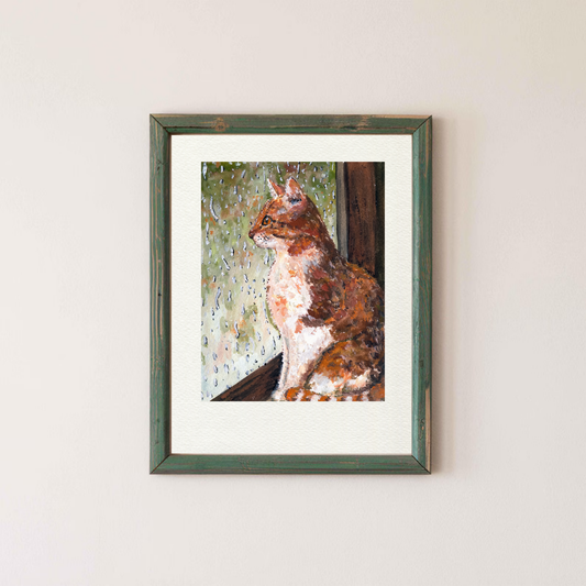 Rainy Day Cat Art Print