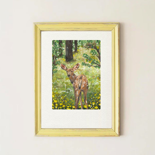 Deer in Forest Art Print