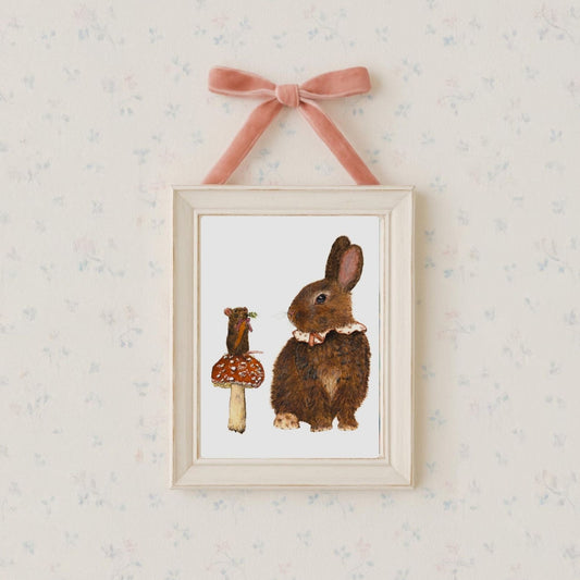 Bunny and Mouse Art Print