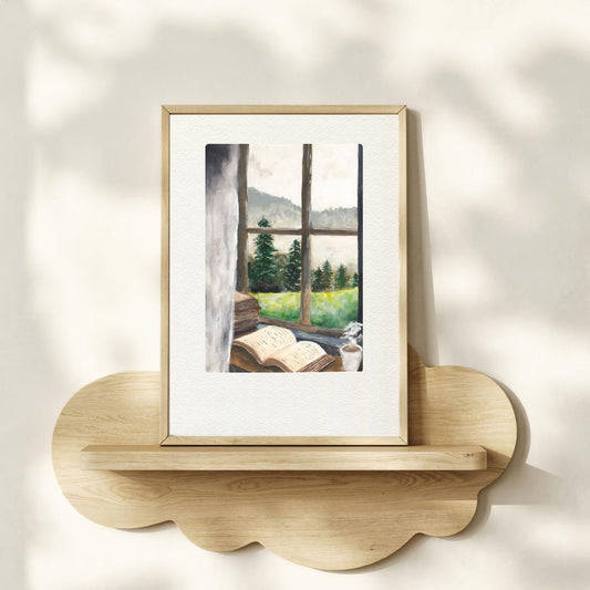 Misty Reading Day Art Print