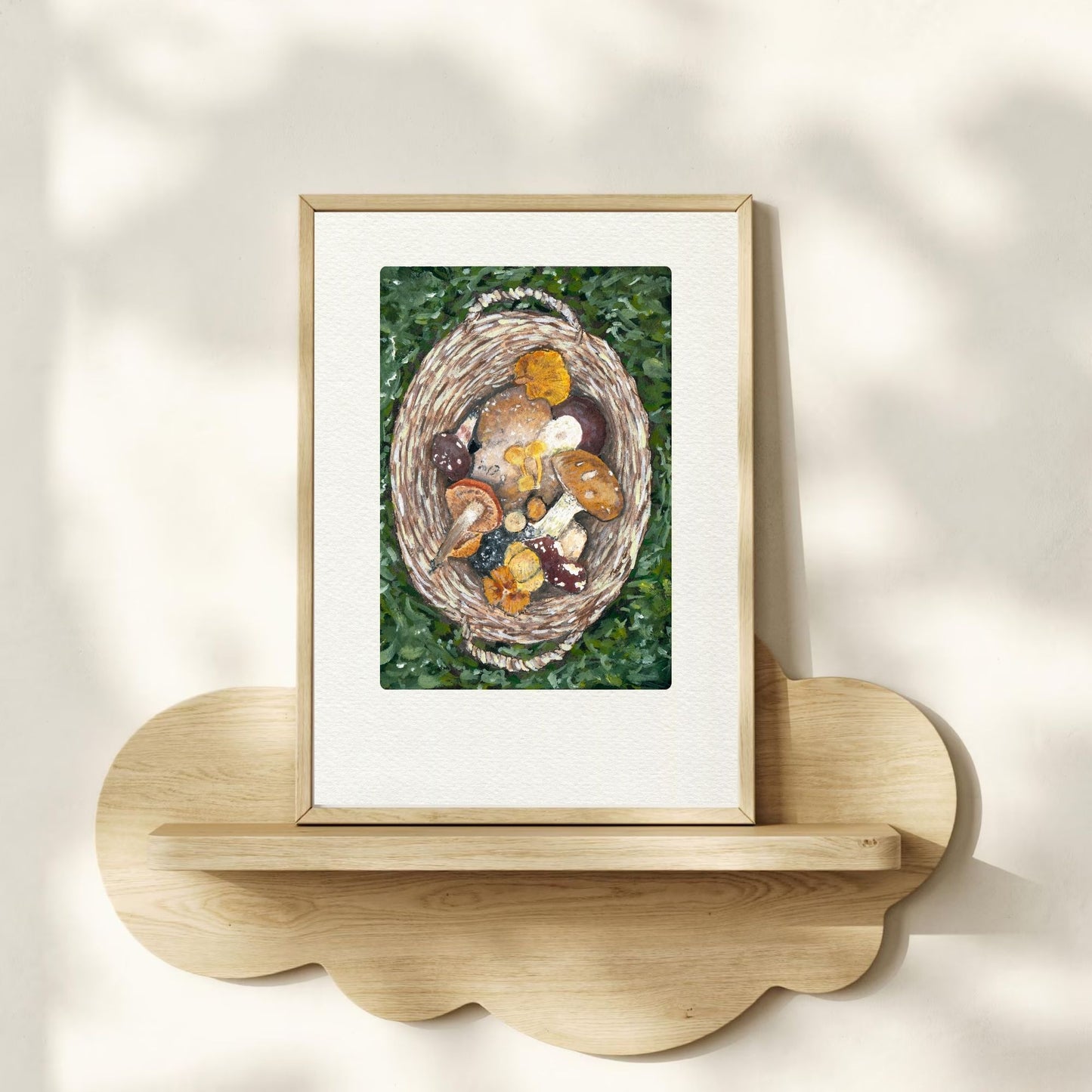 Mushrooms in Basket Art Print