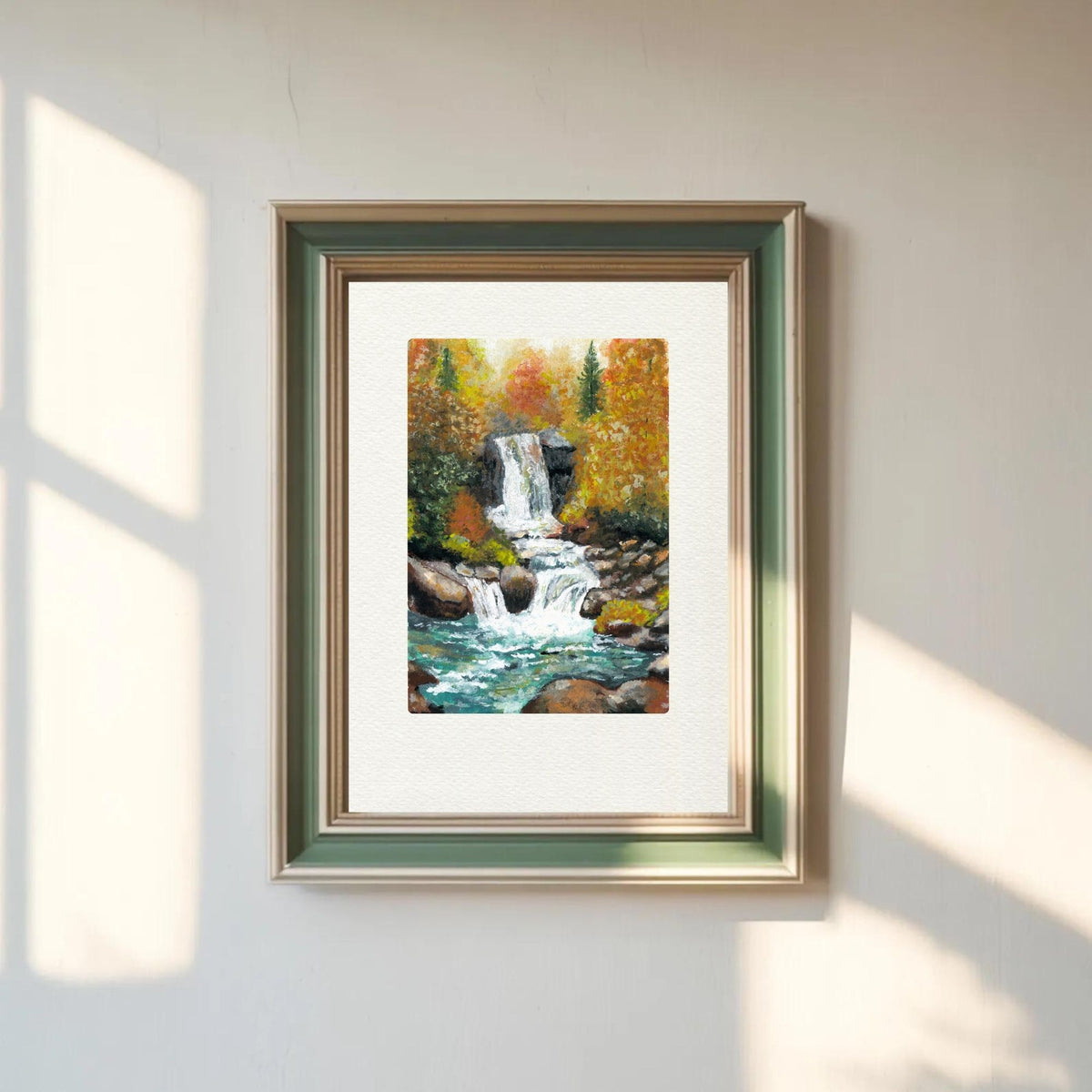Autumn Waterfall Art Print