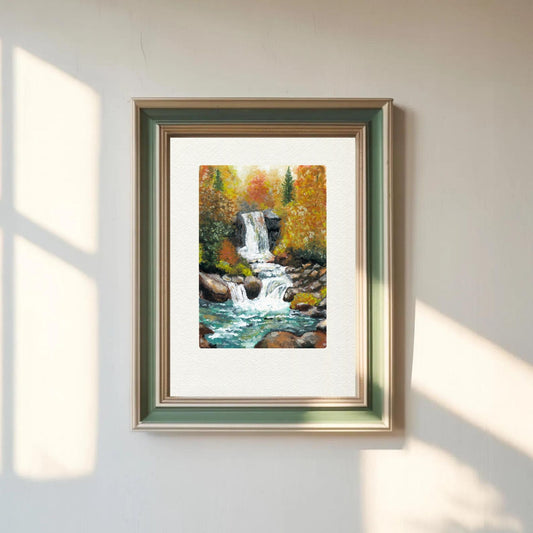 Autumn Waterfall Art Print