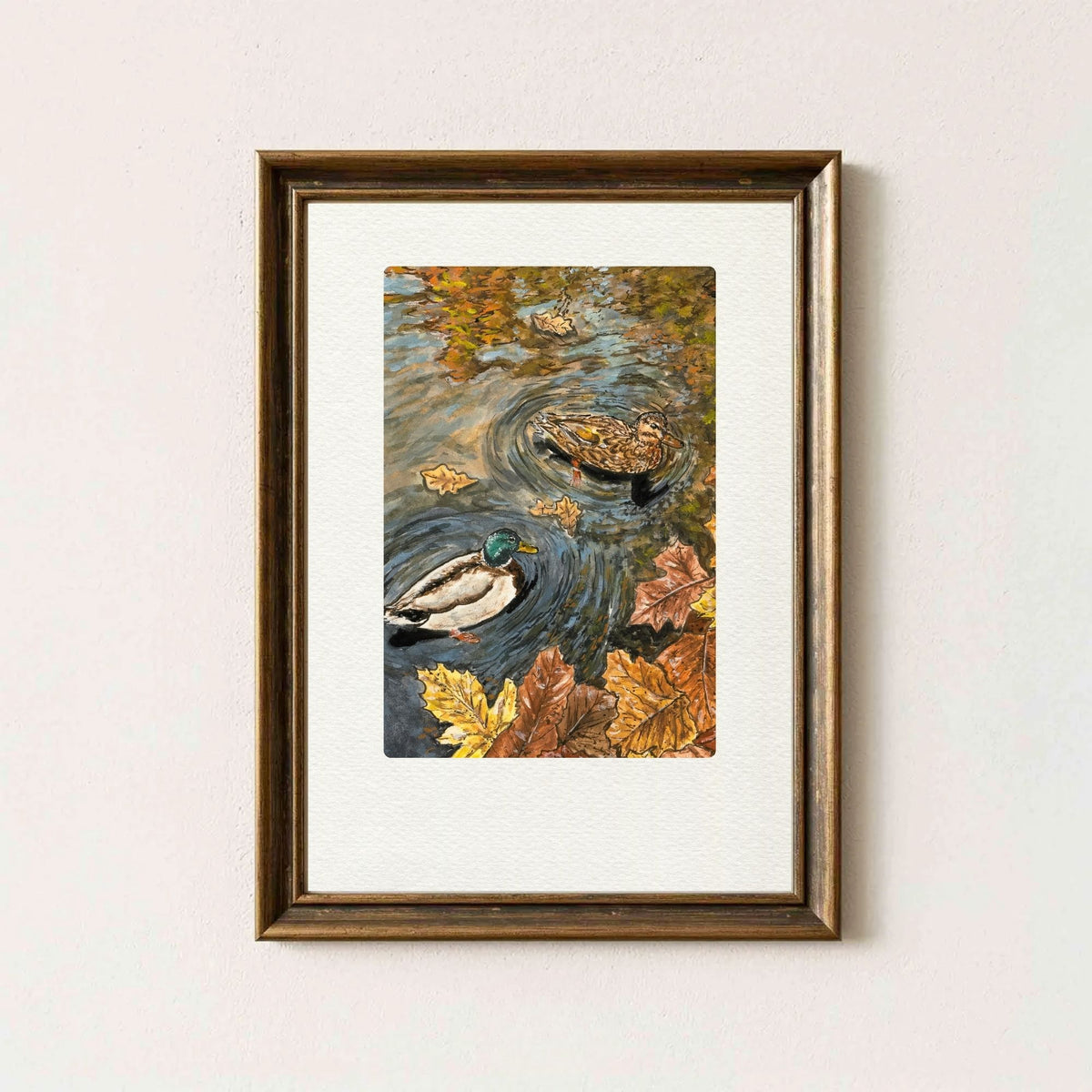 Fall Ducks Art Print