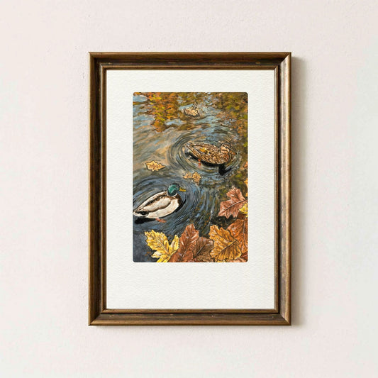 Fall Ducks Art Print