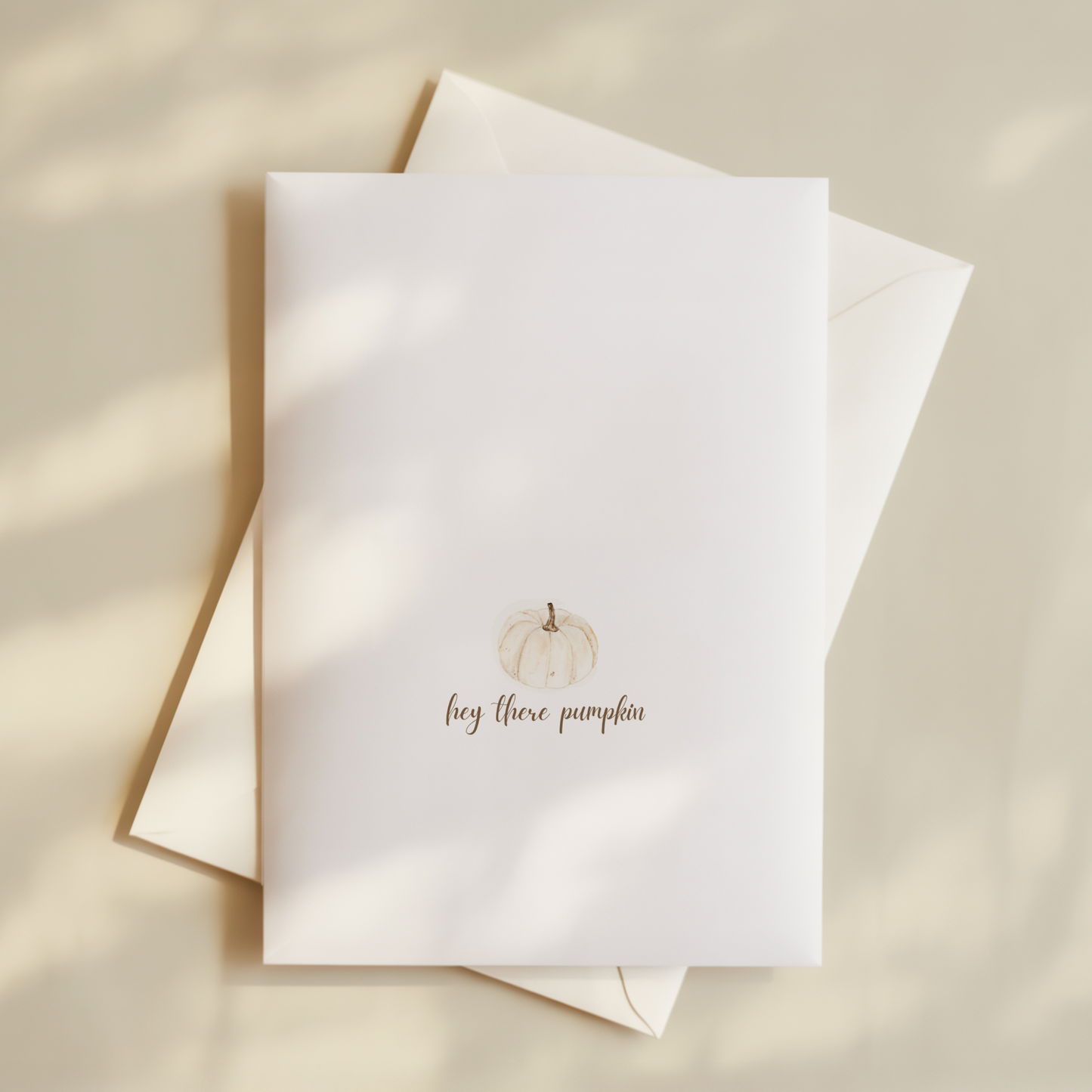 White Pumpkin Fall Card