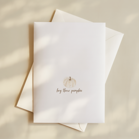 White Pumpkin Fall Card