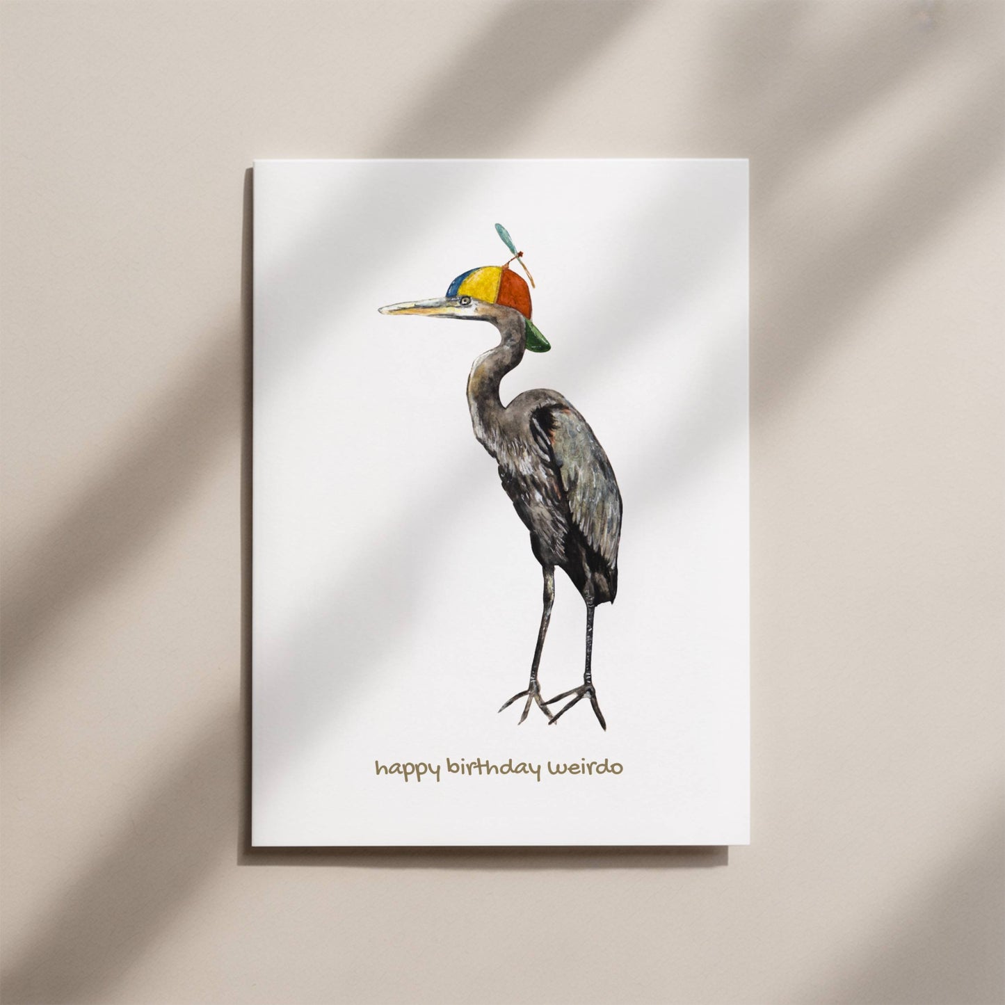 Funny Heron Birthday Card