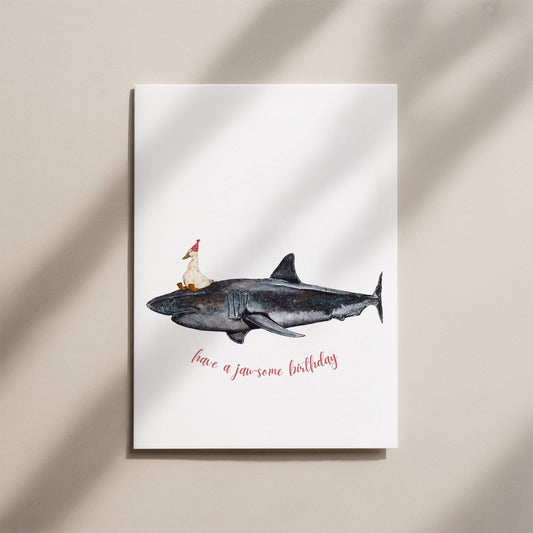 Shark and Goose Birthday Card