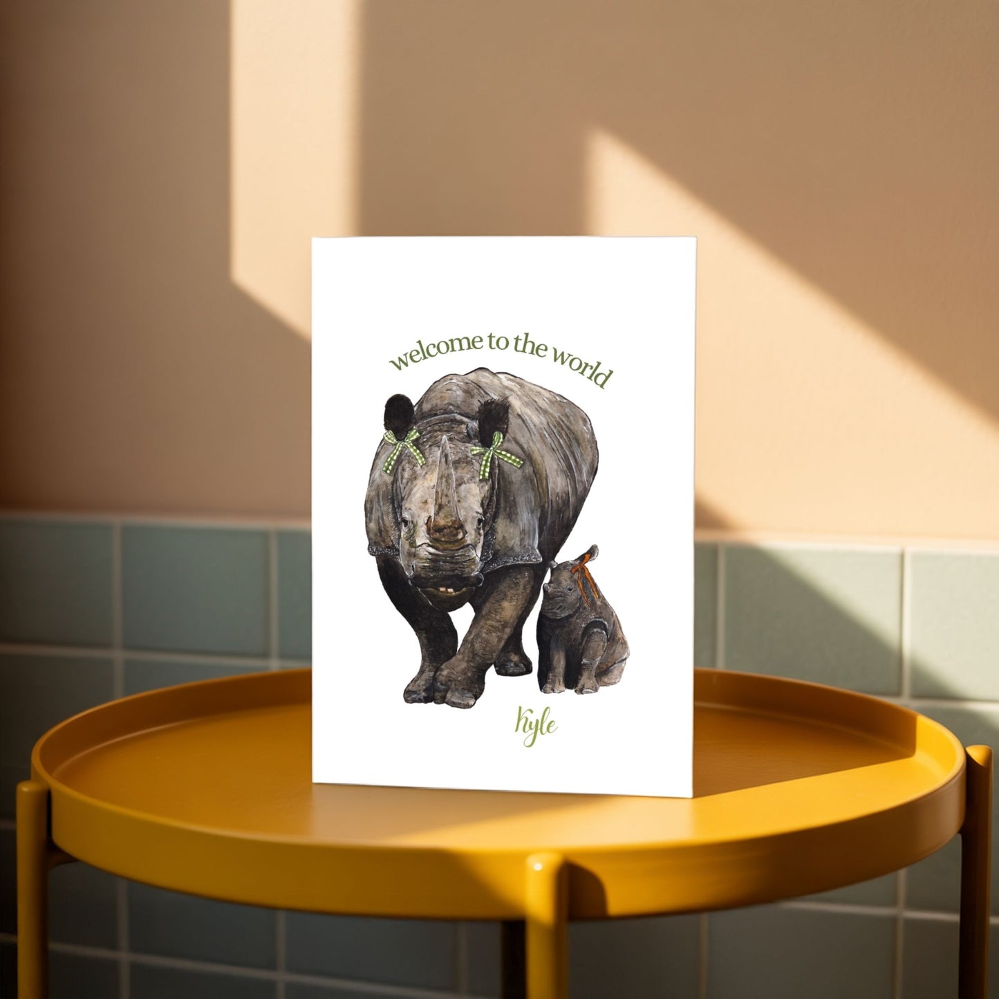 Custom New Baby Card Rhino