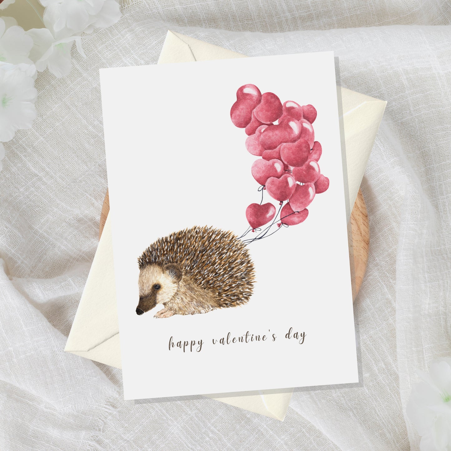 Hedgehog Valentine's Day Card