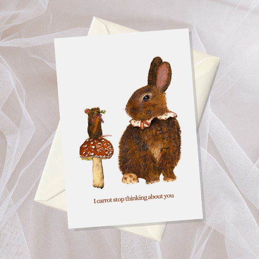 Bunny and Mouse Love Card