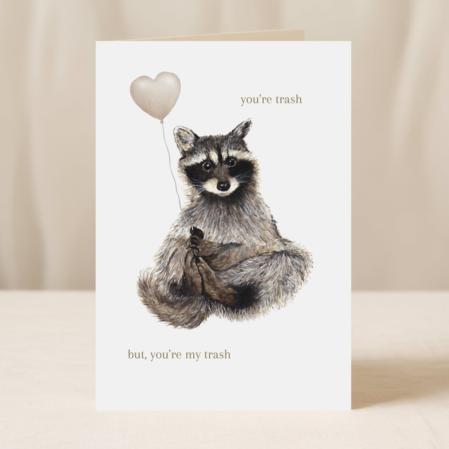 Funny Raccoon Love Card