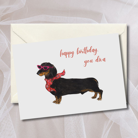 Funny Dachshund Birthday Card