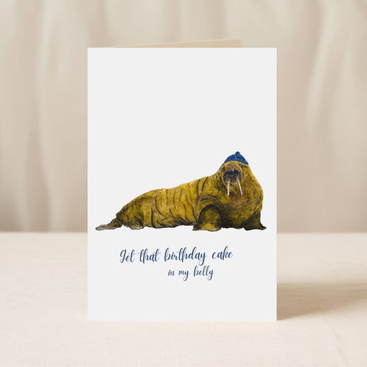 Funny Walrus Birthday Card