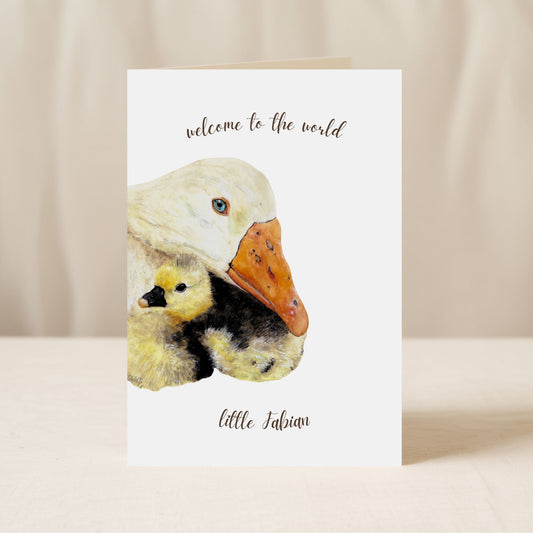 Custom New Baby Card Goose
