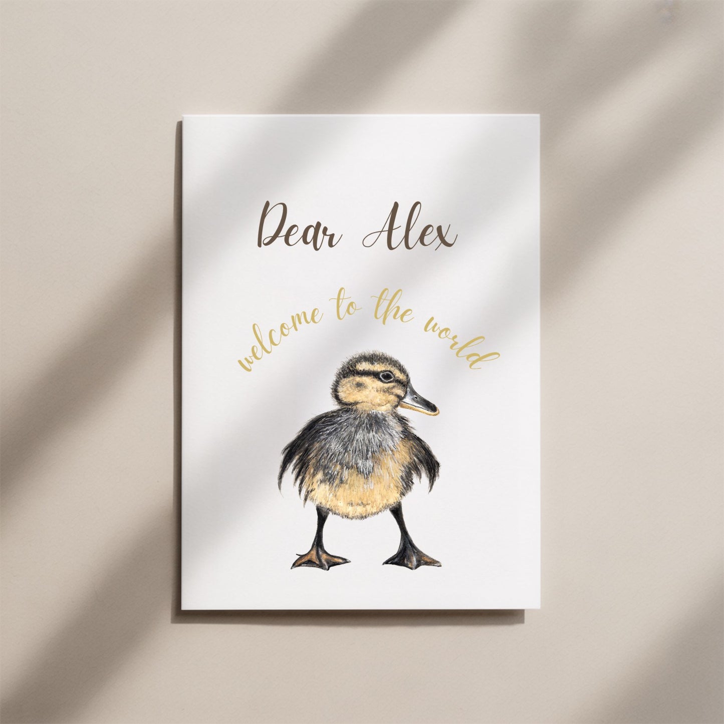 Custom New Baby Card Duck