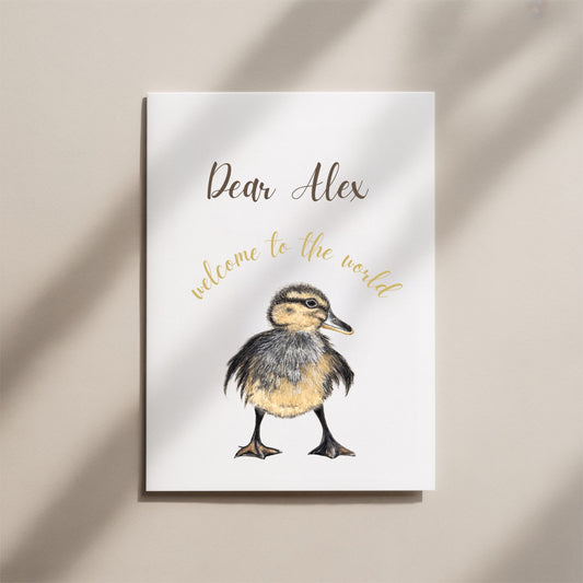 Custom New Baby Card Duck
